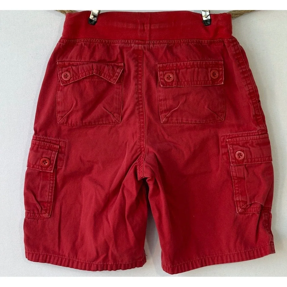 Polo Ralph Lauren Cargo Shorts Drawstring Kids Size 7 Red Excellent